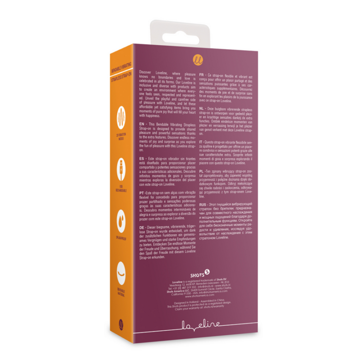 Buigbare Vibrerende Strapless Strap-on - Merlot Druif