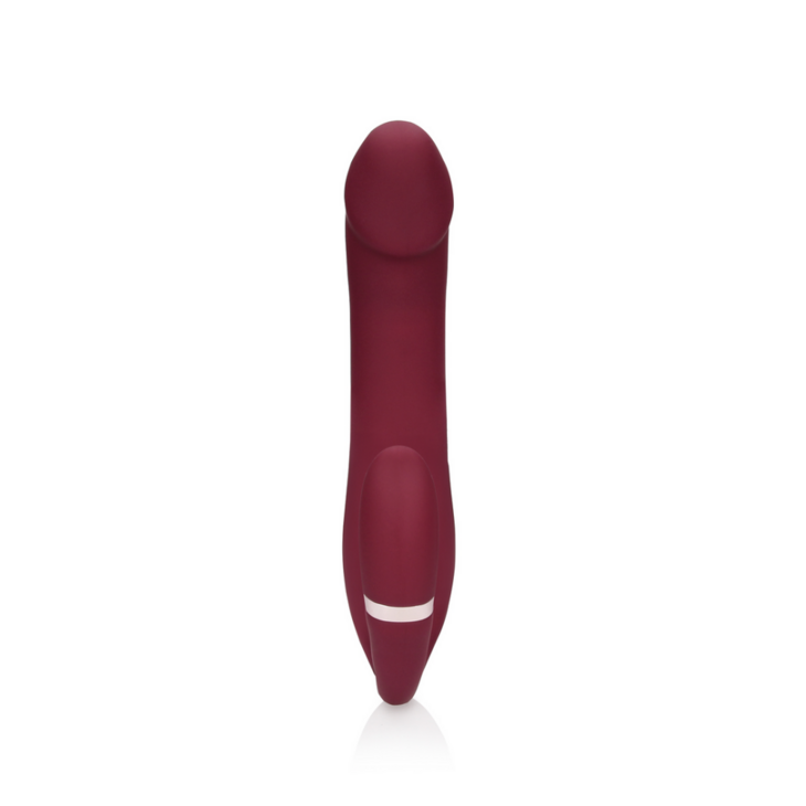 Buigbare Vibrerende Strapless Strap-on - Merlot Druif