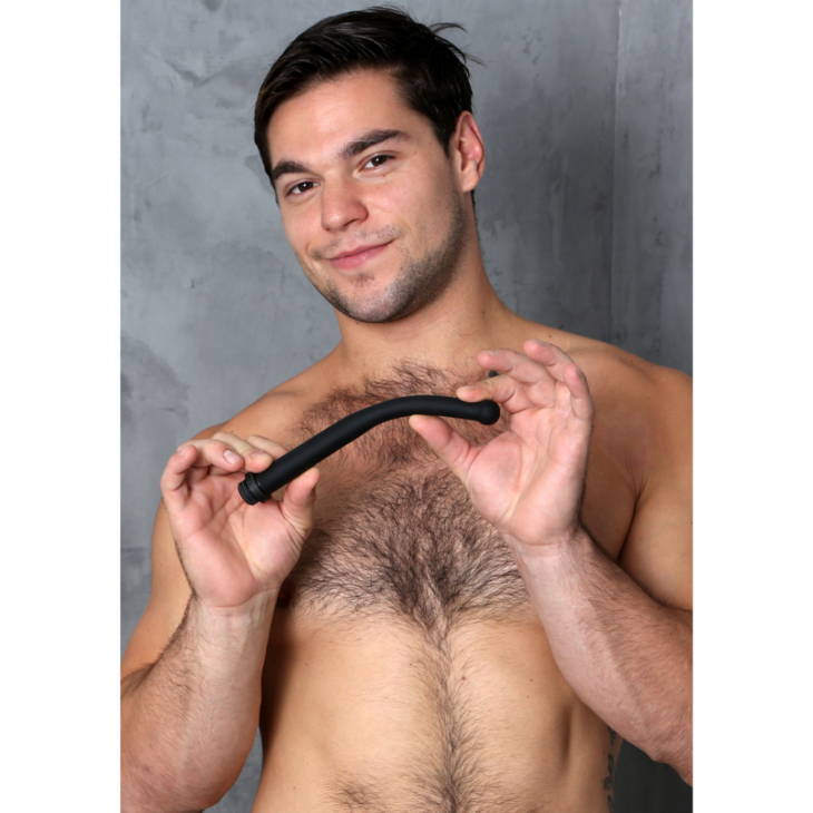 Ergoflo - Silicone Flex Tip for Anal Shower - 8 / 20 cm - Black