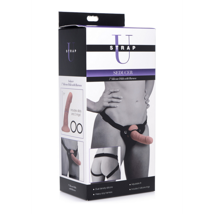Seducer - Siliconen Dildo met Harness - 7 / 18 cm