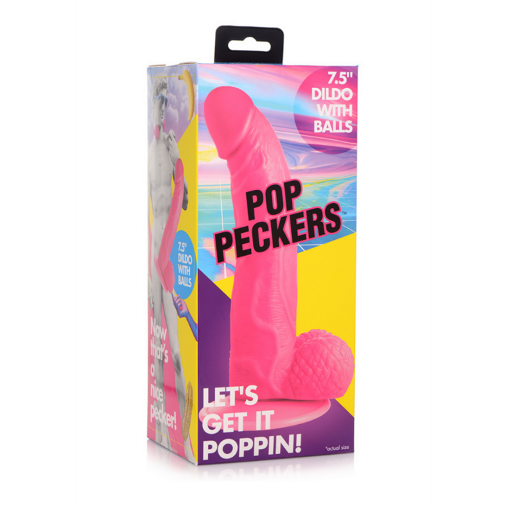 POP - Dildo with Balls - 7.5" / 19 cm