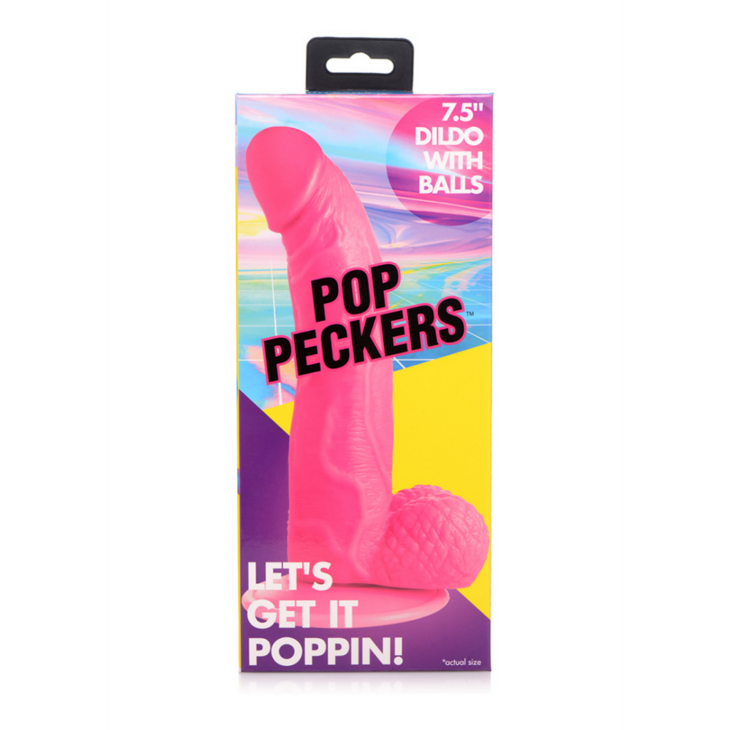 POP - Dildo with Balls - 7.5" / 19 cm