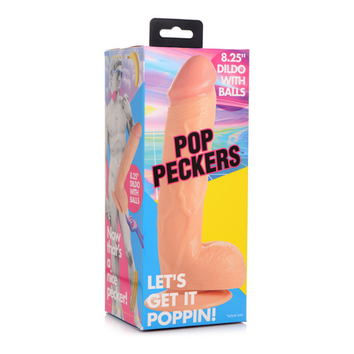 POP - Dildo with Balls - 8.25" / 21 cm