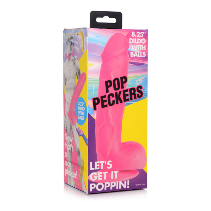 POP - Dildo with Balls - 8.25" / 21 cm