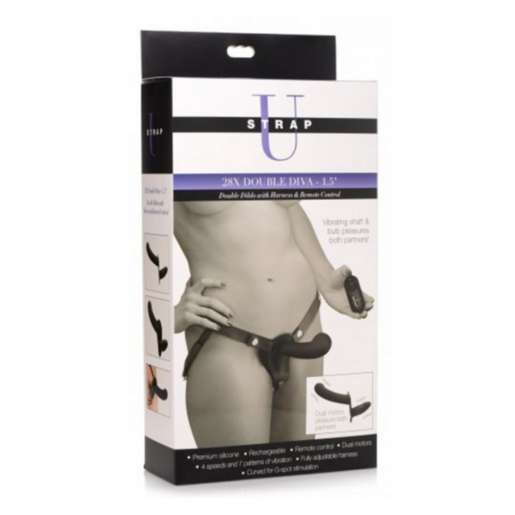 Double Diva - Double Dildo met Harness en Afstandsbediening