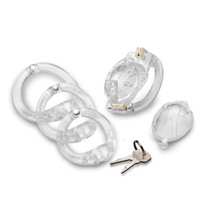 Dubbele Lockdown - Verstelbare Lockable Chastity Cage