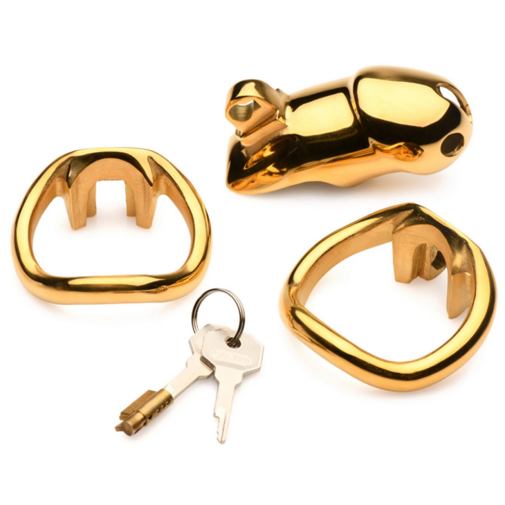 Midas Locking Chastity Cage - 18K Goud Geplateerd - Goud