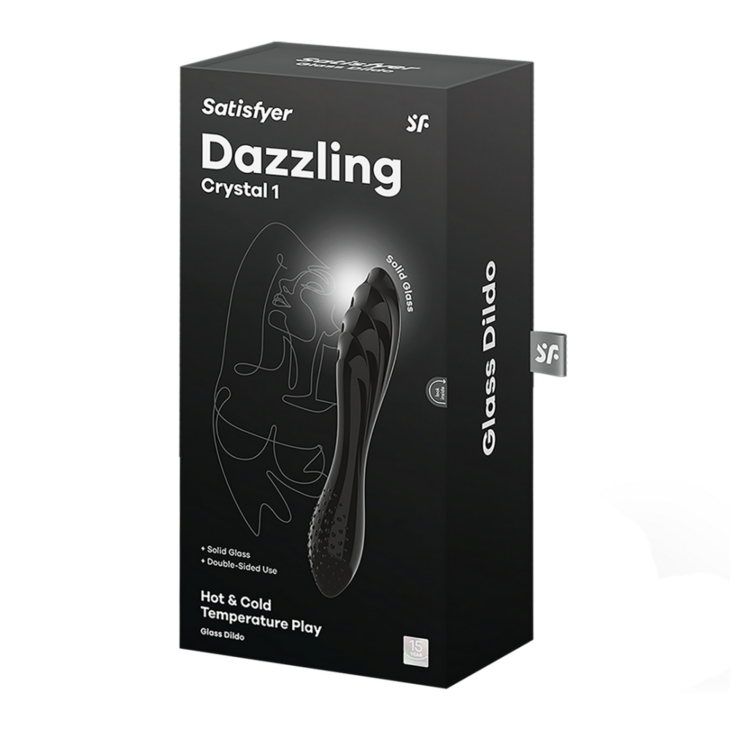 Dazzling Crystal 1 - Glazen Dildo - Zwart