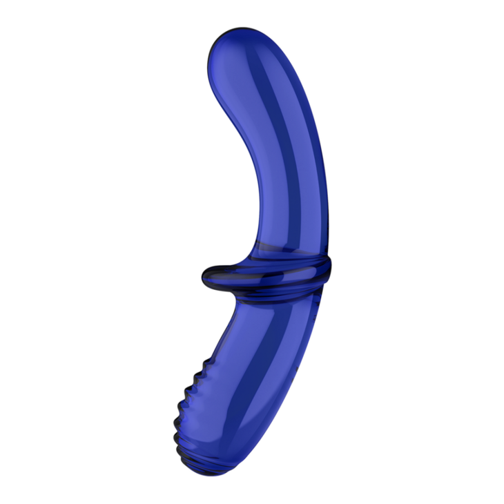 Dubbele Crystal - Glazen Dildo - Lichtblauw