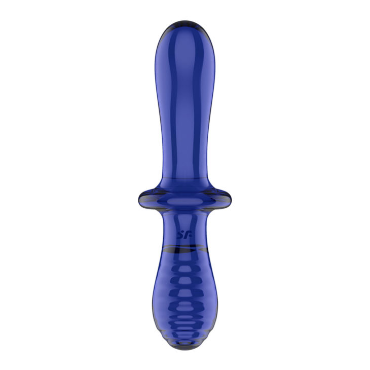 Dubbele Crystal - Glazen Dildo - Lichtblauw