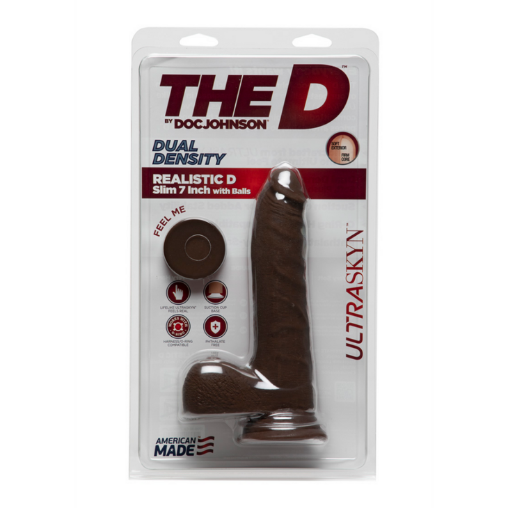 D Slim - Realistic ULTRASKYN Dildo met Ballen - 7 / 18 cm