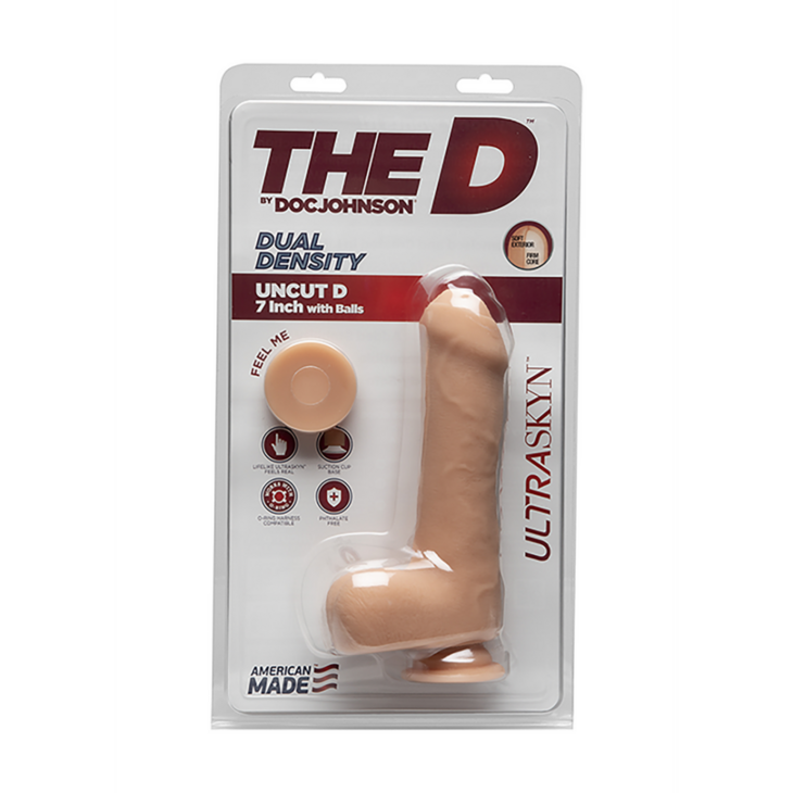 Uncut D - Realistic ULTRASKYN Dildo met Ballen - 7 / 18 cm