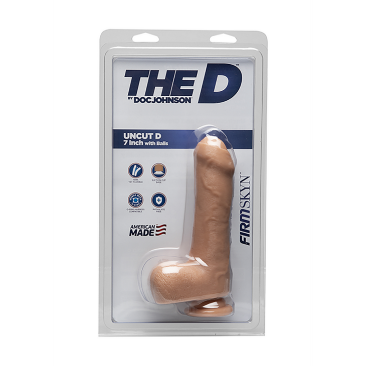 Ongeknipt D - Realistische FIRMSKYN Dildo met Ballen - 7 / 18 cm