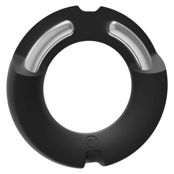 The Paradox - Silicone/Metal Cock Ring - 45mm - Black