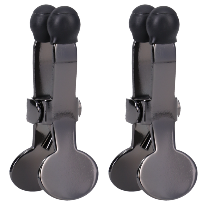 Nippers - Stainless Steel Nipple Clamps with Silicone Tip - Black