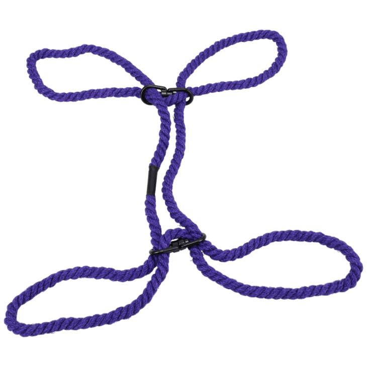 Restrain - 6mm Hemp Wrist or Ankle Cuffs - Purple