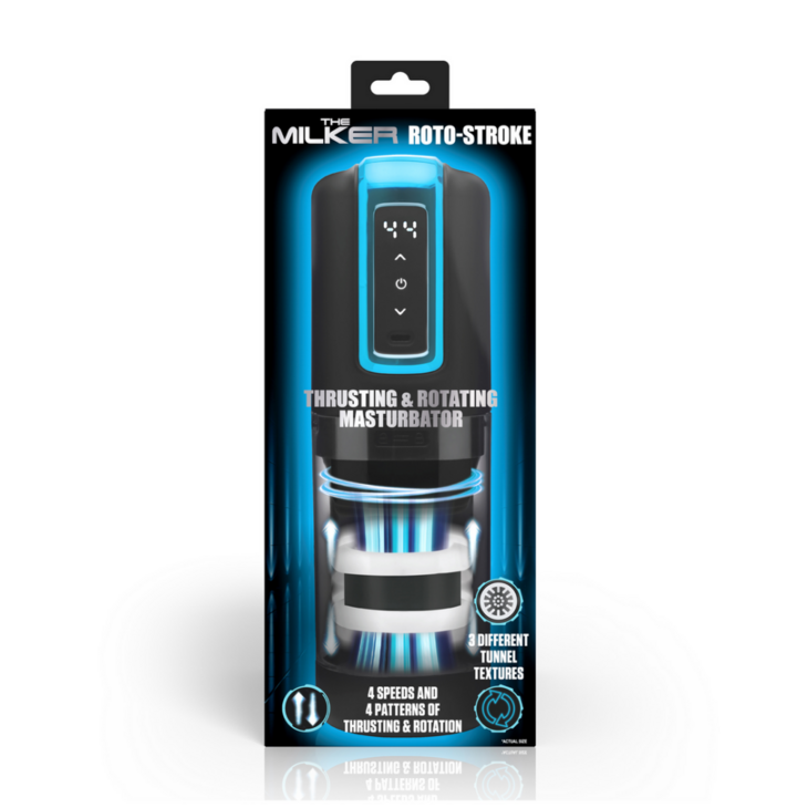 Roto-Stroke - Thrusting and Rotating Masturbator - Black
