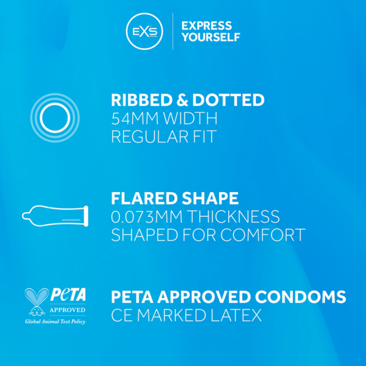 EXS 3 in 1 - Ribbed, Dotted en Flared - Condooms - 12 Stuks