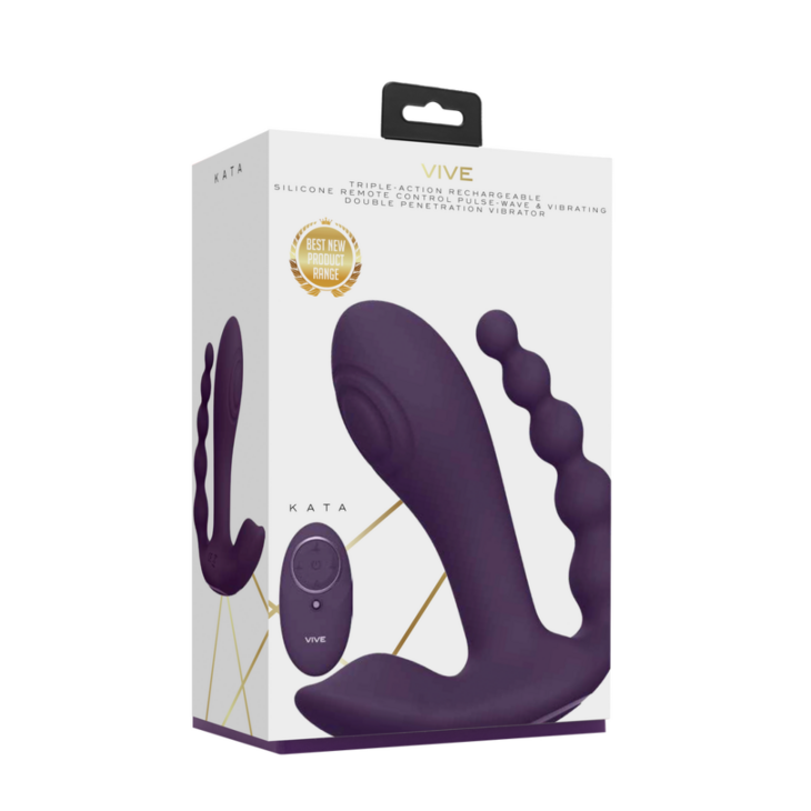 Kata - Pulse Wave  Vibrerende Dubbele Penetratie Vibrator - Paars