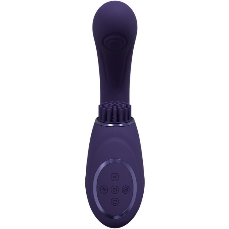 Gen - Triple Motor G-Spot Vibrator met Pulse Wave en Vibrerende Borstels - Paars