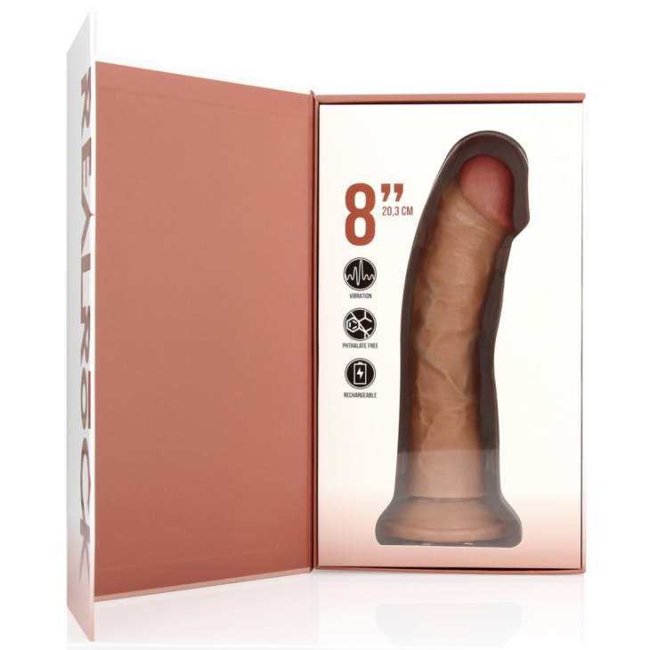 Vibrerende Regular Curved Cock - 8 / 20,5 cm - Tan