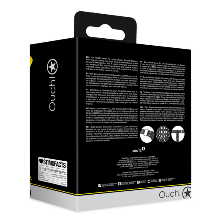 PU Leren Chastity Jock - Zwart