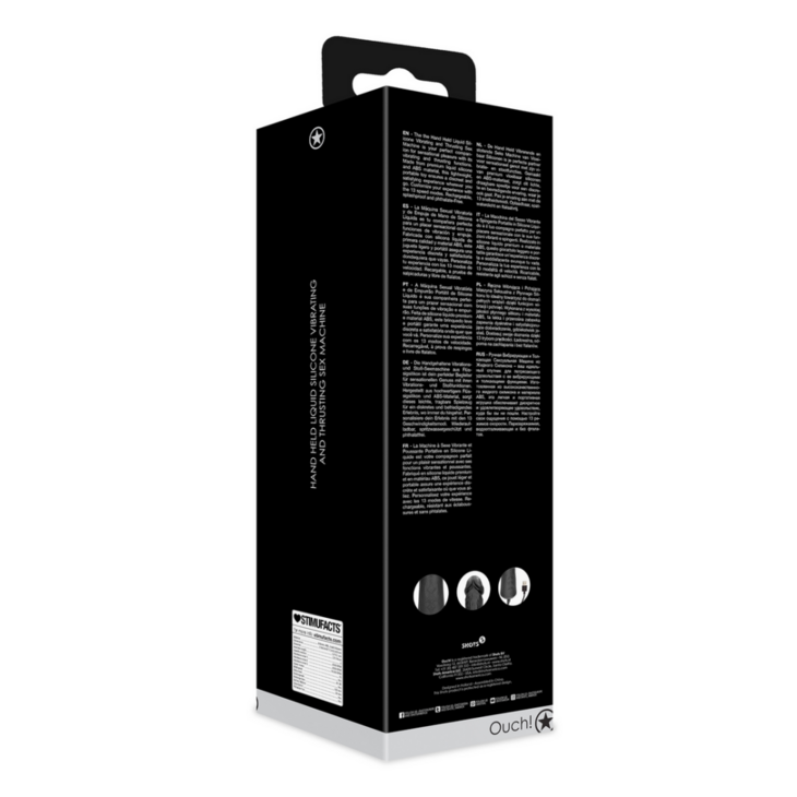 Draagbare Vloeibare Siliconen Vibrerende en Duwende Seksmachine - Zwart