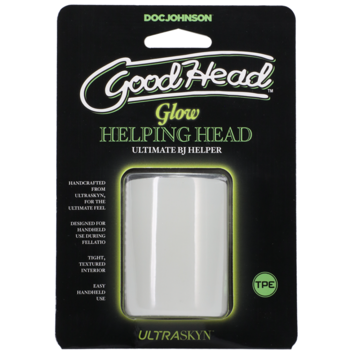 Glow Helping Head - Masturbator Sleeve - Frost / Groen Gloed