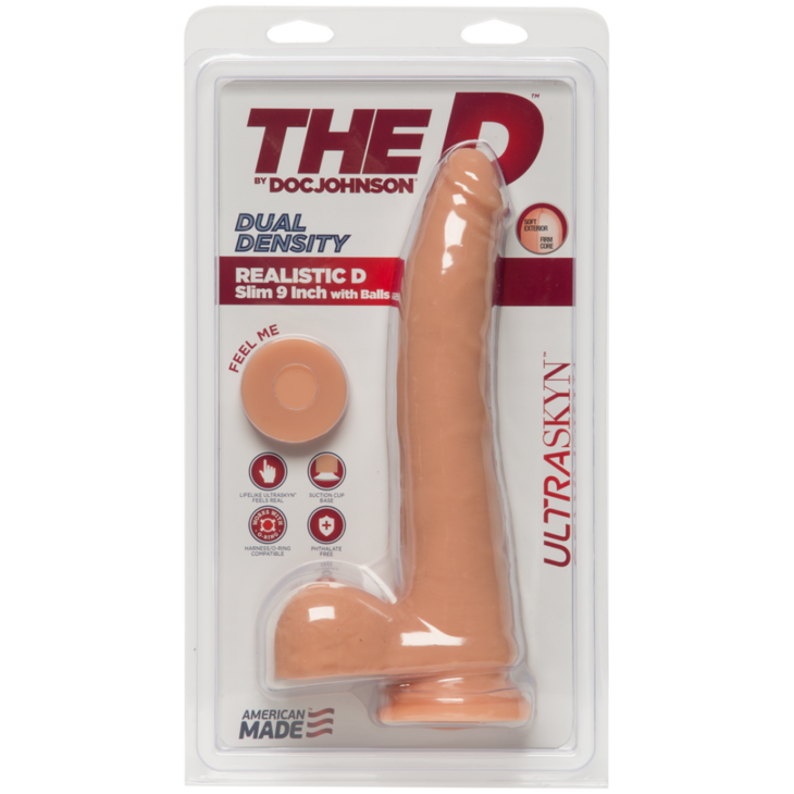 D Slim - Realistische ULTRASKYN Dildo met Ballen - 2 Stukken