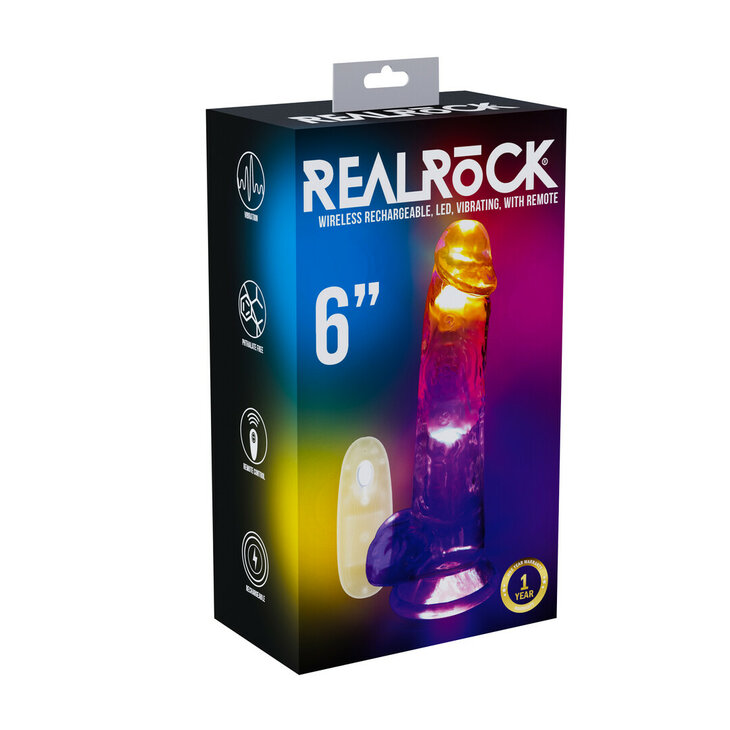 LED Vibrerende Rechte Penis met Ballen - 6 / 15 cm - Transparant