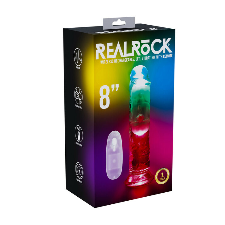 LED Vibrerende Rechte Penis - 8 / 20 cm - Transparant