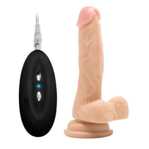 Vibrerende Realistische Cock met Scrotum - 7 / 18 cm Vibrerende Realistische Cock met Scrotum - 7 / 18 cm
