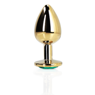 Ronde Edelsteen Butt Plug - Klein - Goud/Emerald Groen Ronde Edelsteen Butt Plug - Klein - Goud/Emerald Groen